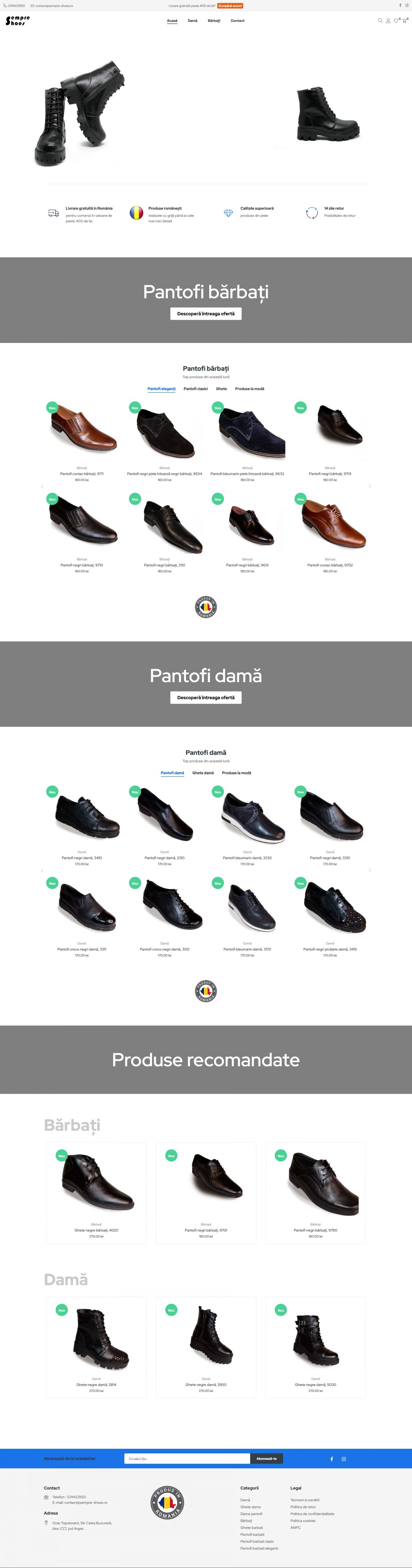 Magazin online de pantofi din piele