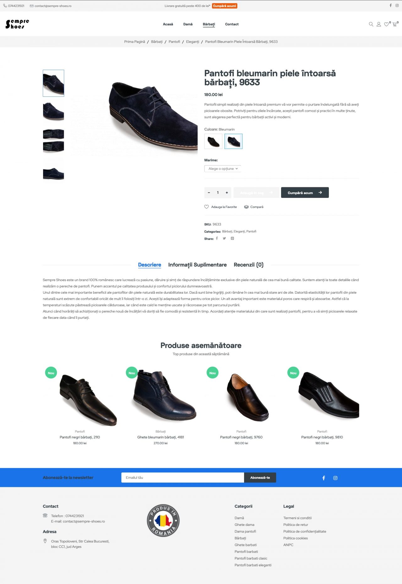 Magazin online de pantofi din piele