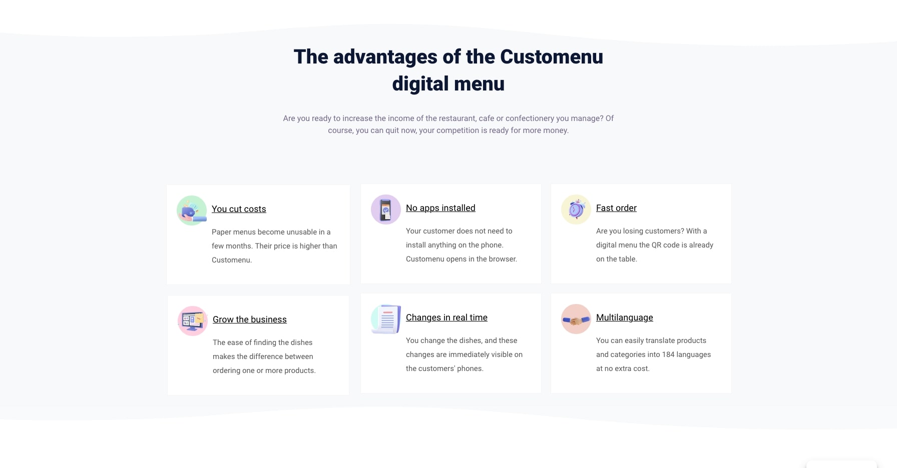 To understand what are the benefits of operating a digital menu for restaurants, we chose to display the most important advantages.